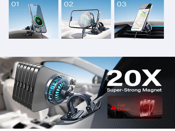 Qi2 15W MagSafe Car Mount Charger