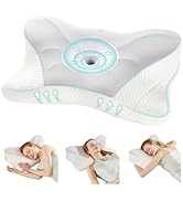 OLIXIS Cervical Neck Pillow for Pain Relief, Ergonomic Memory Foam Pillows for Sleeping, Cooling ...