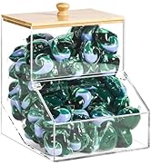1.2GAL Large Acrylic Laundry Pods Container BY VEGEVIGI, Dishwasher Pods Holder Dispenser With Li...