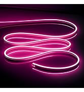 OWOFYDR Neon LED Strip Lights Pink 16.4FT/5M 12V DC Waterproof Flexible LED NEON Light for Indoor...