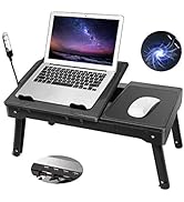 Moclever Laptop Table for Bed-Multi-Functional Laptop Bed Table Tray with Internal Cooling Fan & ...