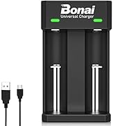 BONAI Battery Charger for 1.2V Ni-MH Ni-Cd AA AAA C D Rechargeable Batteries, All Types of 3.7V L...