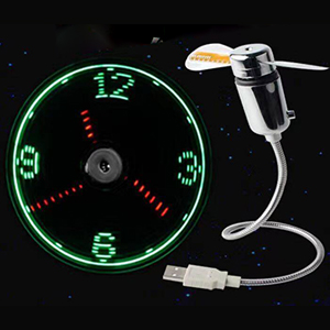 usb clock fan with time display 