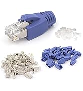 VCE 30-Pack RJ45 Connectors CAT7/CAT6A, Non-Pass-Thru Shielded Modular Plugs for Thick Cable, 3-P...