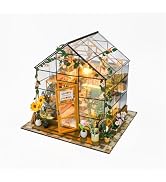 Kisoy Dollhouse Miniature with Furniture Kit, Handmade DIY House Model for Teens Adult Gift (Suns...