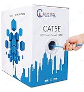 NewYork Cables - Cat5e Plenum Cable 1000ft (CMP) - UTP Solid Bare Copper Cat5e Cable 1000ft - Flu...