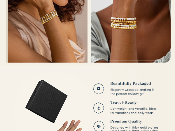 gold bead bracelets for women