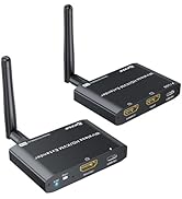 KCEVE HDMI KVM Wireless Transmitter and Receiver 200M/660FT, HDMI USB KVM Extender 1 PC 2 Monitor...