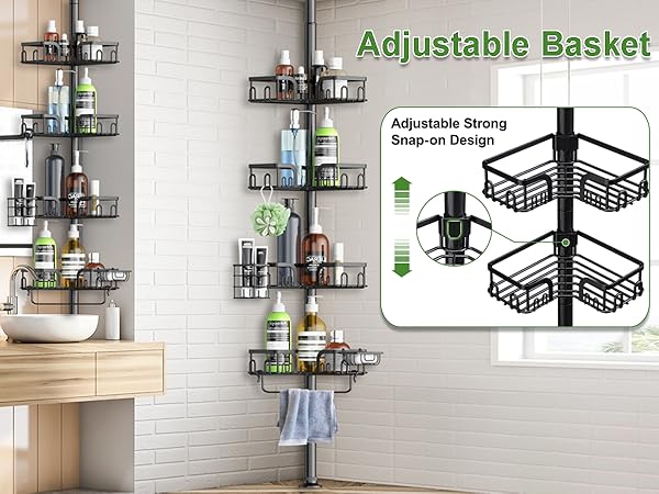adjustable shower storage caddy