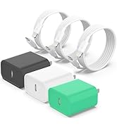 USB C Fast Charger, 3 Pack 20W USB-C Power Adapter with 3 Pack 6FT Type C to Lightning Cable for ...