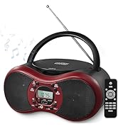 DGXWLLW Portable CD Player Boombox for Home with FM Radio, Bluetooth, CD-R/CD-RW/MP3 CDs Playback...
