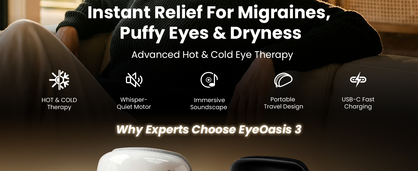 bob and brad eye massager with heat and cooling for dry eyes migraines headaches sleeping improving