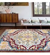 Rugshop Vintage Distressed Bohemian Area Rug 5' x 7' Red