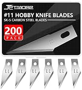 Jetmore 200 Pack Hobby Blades, #11 Precision Replacement Craft Hobby Knife Blades Refills, Exacto...