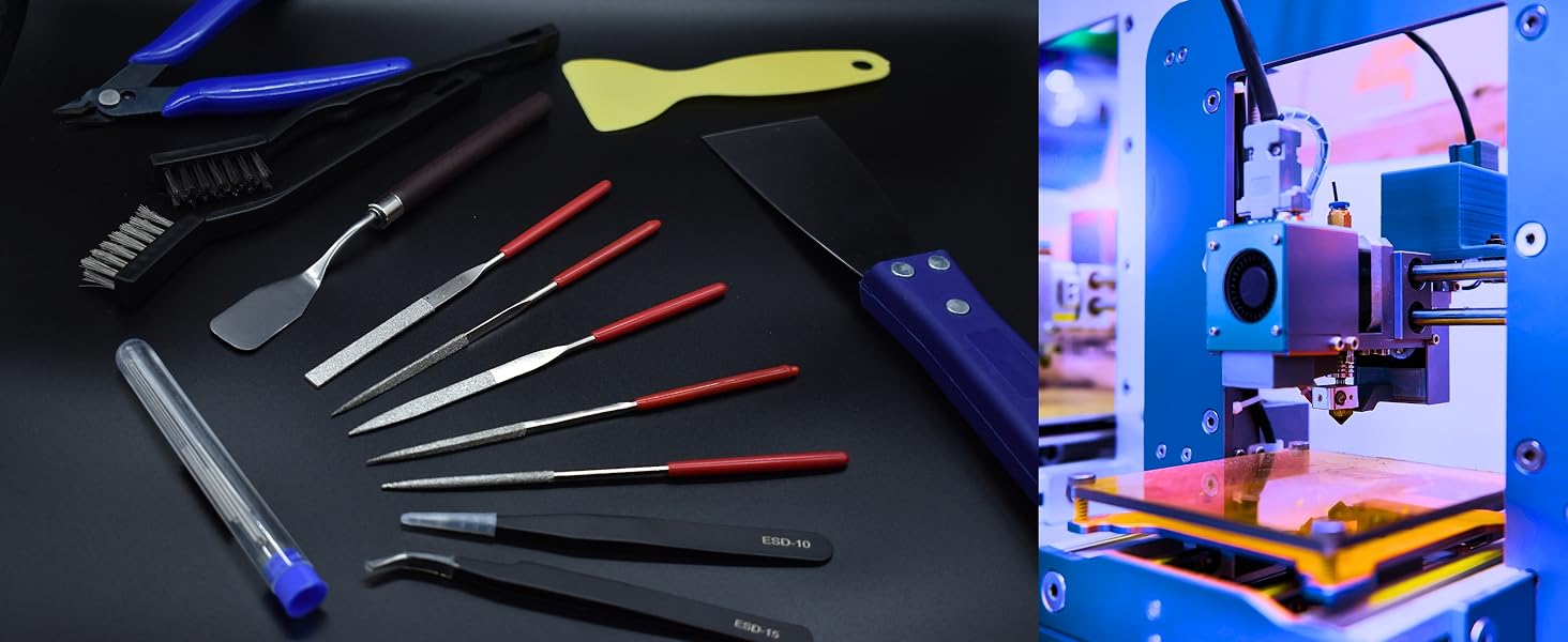 3d printer nozzle cleaning cutting removing tools knife needles pliers tweezers
