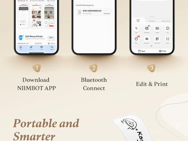 NIIMBOT D101 Label Makers Portable Smart Sticker Printer for Home Office School Use