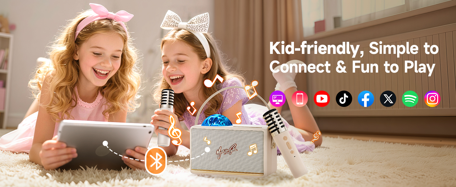 Karaoke Machine for Kids Adults Teen with Northern Lights