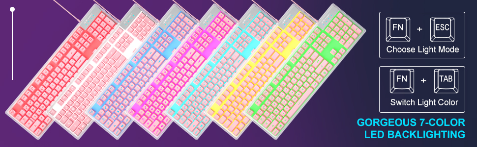 GORGEOUS 7-COLOR LED BACKLIGHTING