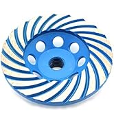 TEMO 4 Inch Diamond Turbo Segment Grinding Cup Wheel 5/8 Inch Thread Arbor for Marble Tile Concre...