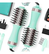 Travel Dual Voltage Hair Dryer Brush Essentials for Women- 2” Oval Size Brush Blow Dryer Portable...