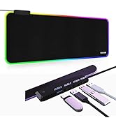 Gaming Mouse Pad with 4Port USB Hub and 13Lighting Modes,Oversize Anti-Slip Rubber Base with Wate...