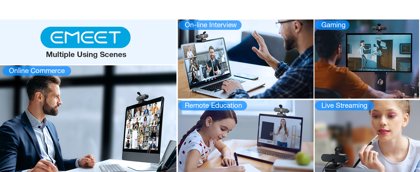 EMEET 4K webcam for multiple using scenes