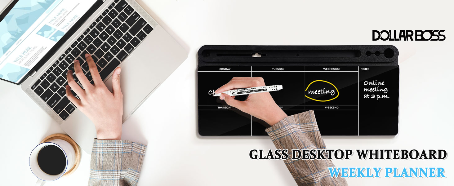 glass whiteboard desktop with stand