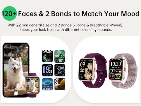 smart watch with 2 bands