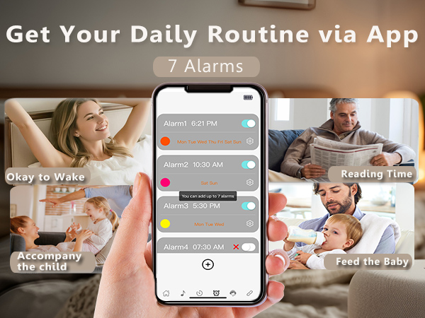Set Your Daily Routine via App-Sound Machine White Noise Machine with light