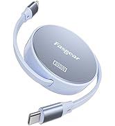Fasgear Retractable USB C to USB C Cable 3.3ft 5A Fast Charging 240W Type C Cord for 100W USB C C...