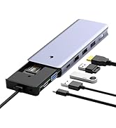 SENTANK 6 in 1 USB C Hub M.2 NVMe SSD Hard Drive Enclosure with 4K@60Hz HDMI, 3 10Gbps USB 3.0 an...