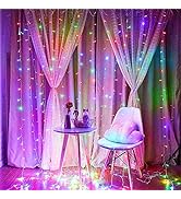 Qunlight 304 LED Easter Window Curtain String Lights Star 9.8ftx9.8ft 30V 8 Modes with Memory Chr...