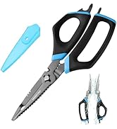 MOSSY OAK 9.4" Multifunctional Fishing Shears, Detachable 5Cr15 Stainless Steel Scissors for Brai...