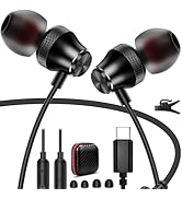 USB C Headphones Type C Earbuds for iPhone 16 Pro Max 16e 15 In-Ear Noise Canceling Volume Contro...