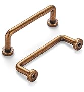 khtumeware 8 Pack 3 inch(76mm) Hole Center Antique Brass Cabinet Pulls Vintage Cabinet Handle Kit...