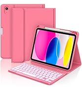 COO for iPad 11/10th Gen Case with Keyboard(11" A16 2025 & 10.9" 2022)-7 Colors Backlit Wireless ...