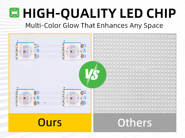 High-quality LED chips deliver brighter, more vibrant, and reliable multi-color lighting
