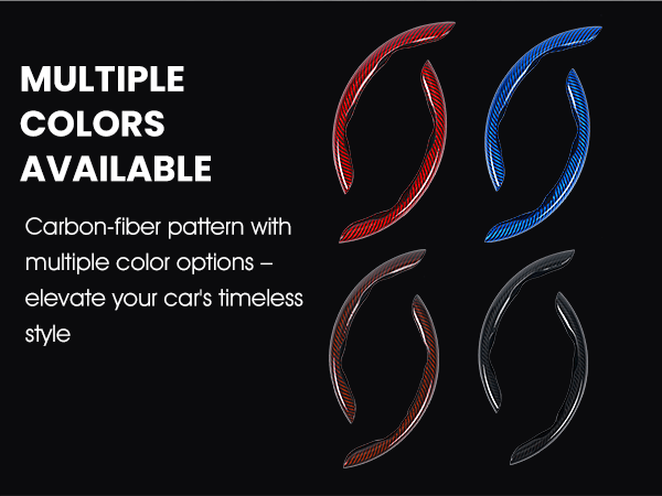hiseanllo carbon fiber steering wheel cover red blue brown and black available