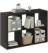 BALEINE Book Shelf, 1.2" Extra Thick Frame Bookshelf, Reversible 6-Cube Storage Organizer with Op...