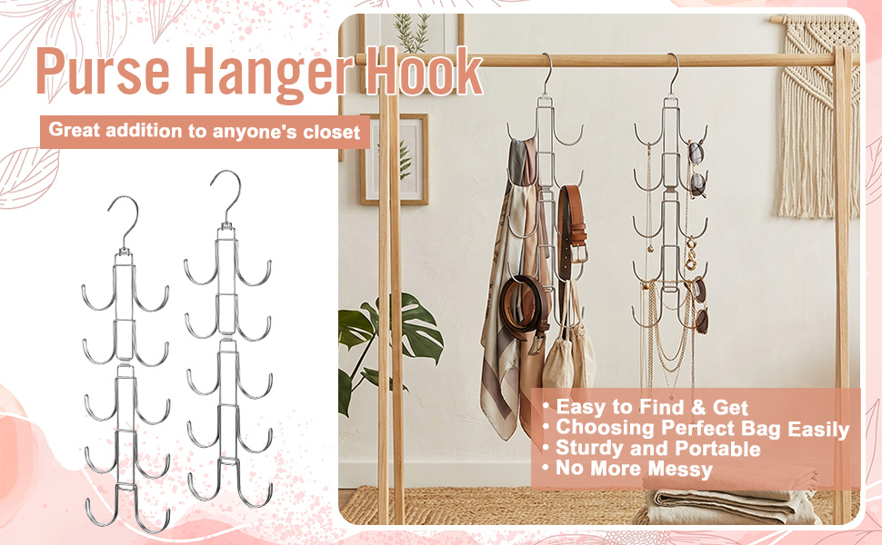 4 Pack Purse Organizer for Closet