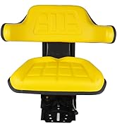 Yellow Universal Adjustable Tractor Suspension Seat with Tilt Waffle Style Fits for John Deere 10...