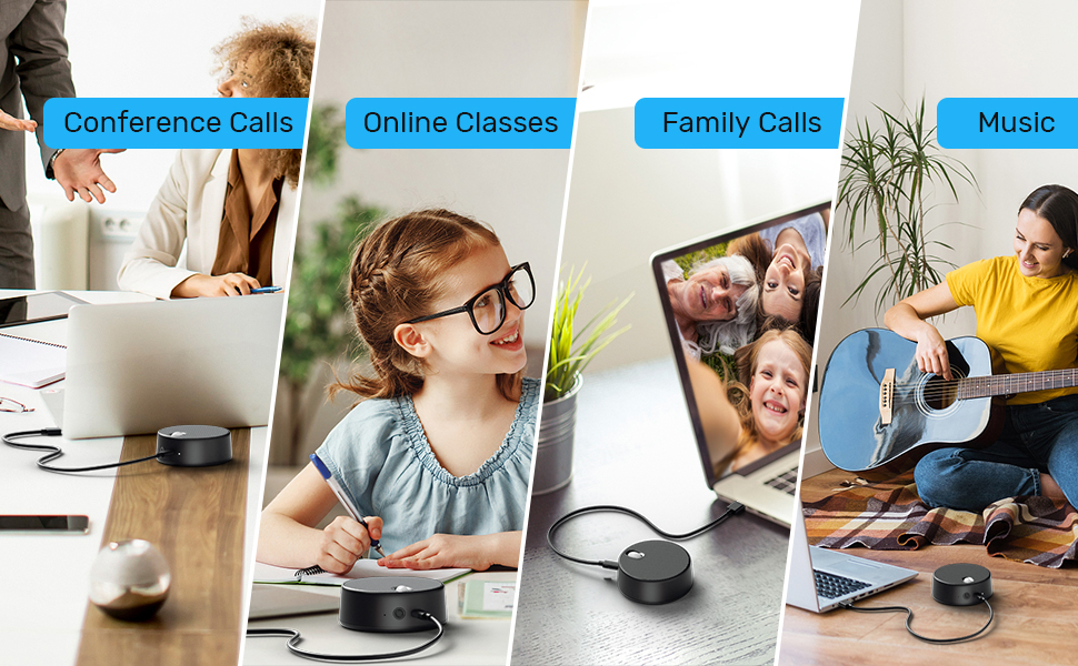 USB Computer Speakers, PC Speaker with Microphone, 2 Sound Modes