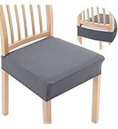 smiry Stretch Jacquard Seat Covers for Dining Room Chairs Set of 6, Removable Washable Chair Seat...