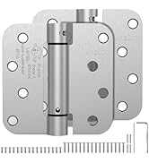 AmzGod Self Closing Door Hinges 4 Inch, Brushed Nickel Spring Loaded Hinges 5/8'' Radius Corners,...