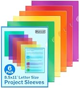 Dunwell Clear Plastic Folders for Documents (6 Pack, Assorted Colors) - Letter Size Plastic File ...