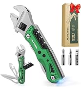 FLISSA 13-in-1 Multi Tool Wrench, Stainless Steel Multitool Adjustable Wrench with LED Light, EDC...