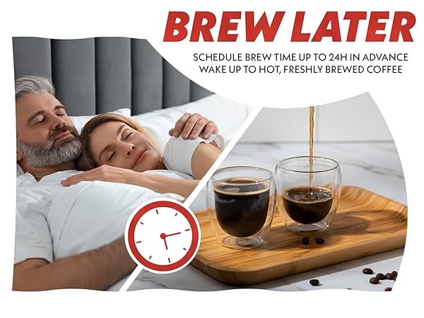gourmia 5 cup brew later drip coffee schedule brew time wake up to hot coffee