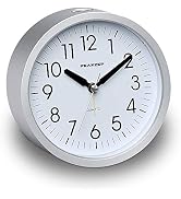Peakeep 4 inches Round Silent Analog Alarm Clock Non Ticking, Gentle Wake, Beep Sounds, Increasin...