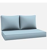 Outdoor Loveseat Cushion Set 46 X 26 Inch Water Repellent &amp; Fadeness Patio Furniture Cushions,Rem...