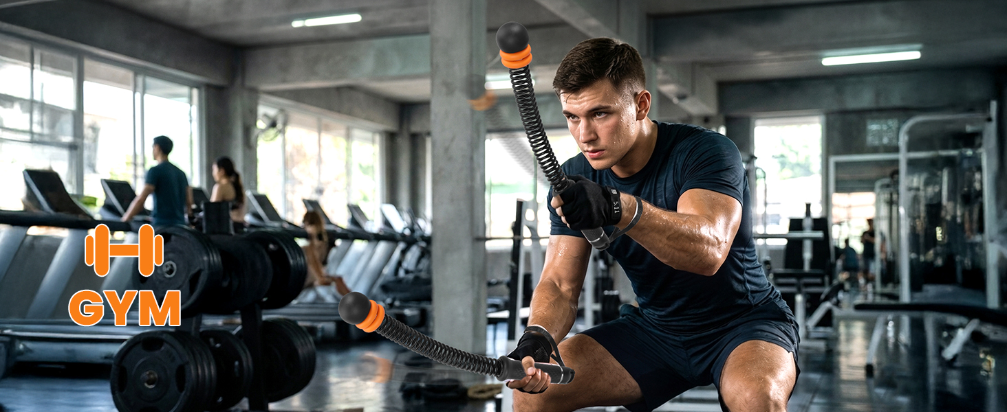Ropeless Battle Ropes Adjustable Weight, Cordless Battle Ropes for Home Gym